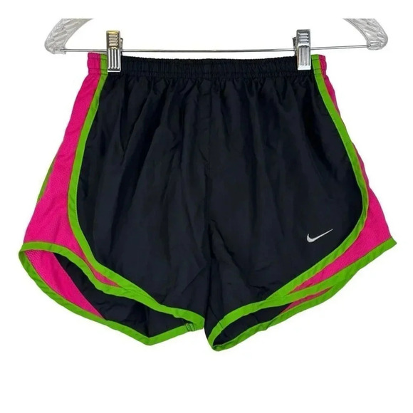 Nike Dri-Fit Tempo Running Shorts XS Black Pink Green 3” Brief Liner Lightweight - Picture 2 of 8